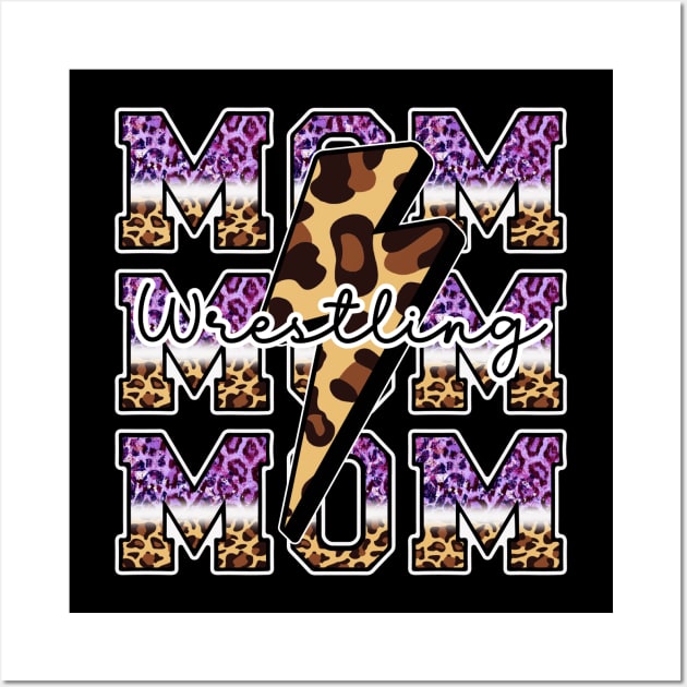 Wrestling mom purple leopard Wall Art by PixieMomma Co